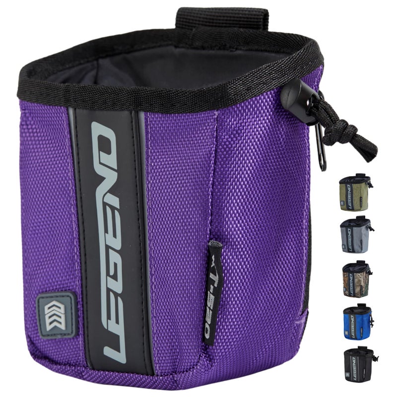 LEGEND XT520 Quick Release Pouch & Finger Tab Bag (Purple) | Interior Divider for Better Organization & Storage of Release Aids | Attaches to Standard 2" Belt | Quick Drawstring Closure - Image 1